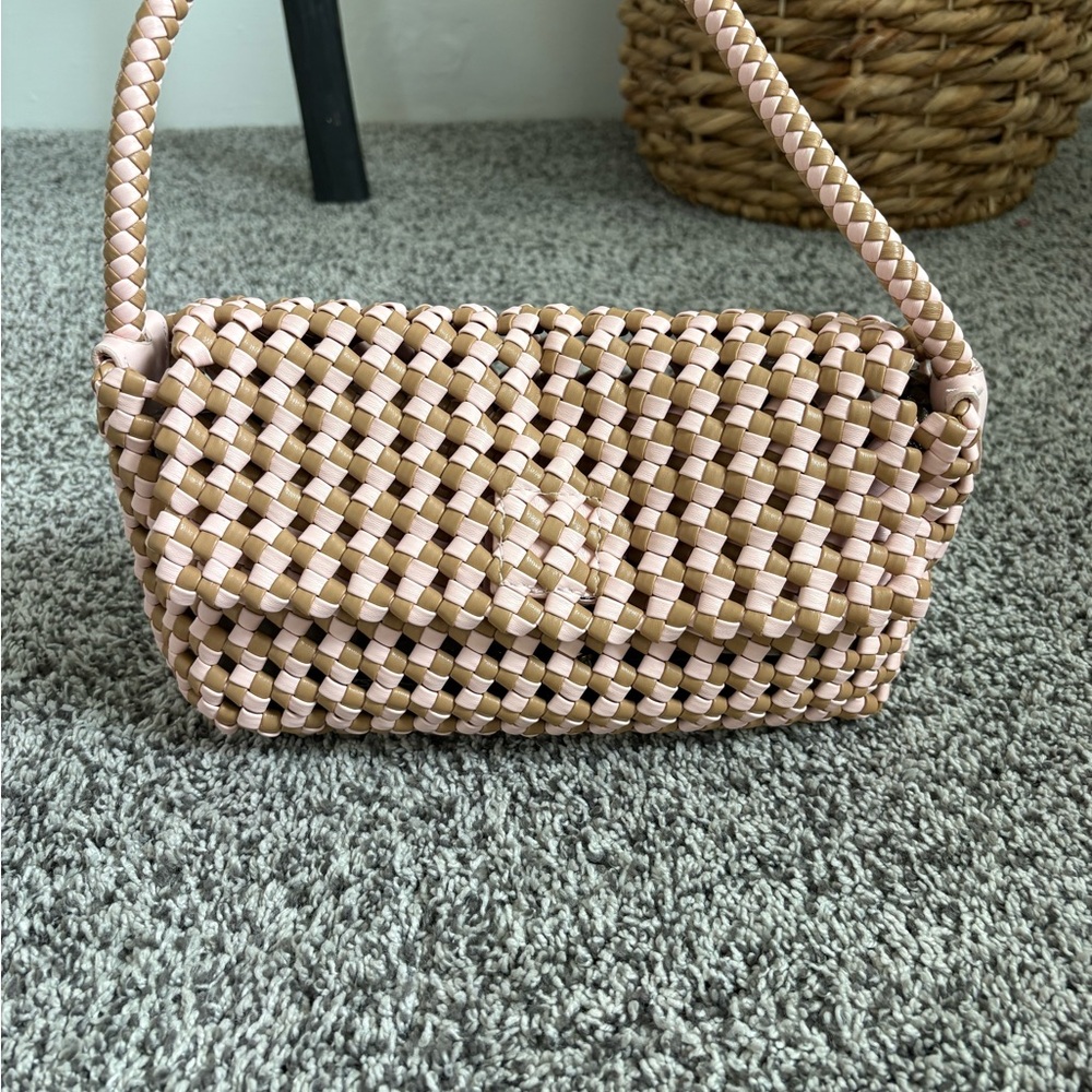 Anthropologie Tan/Pink Woven Women's Bag